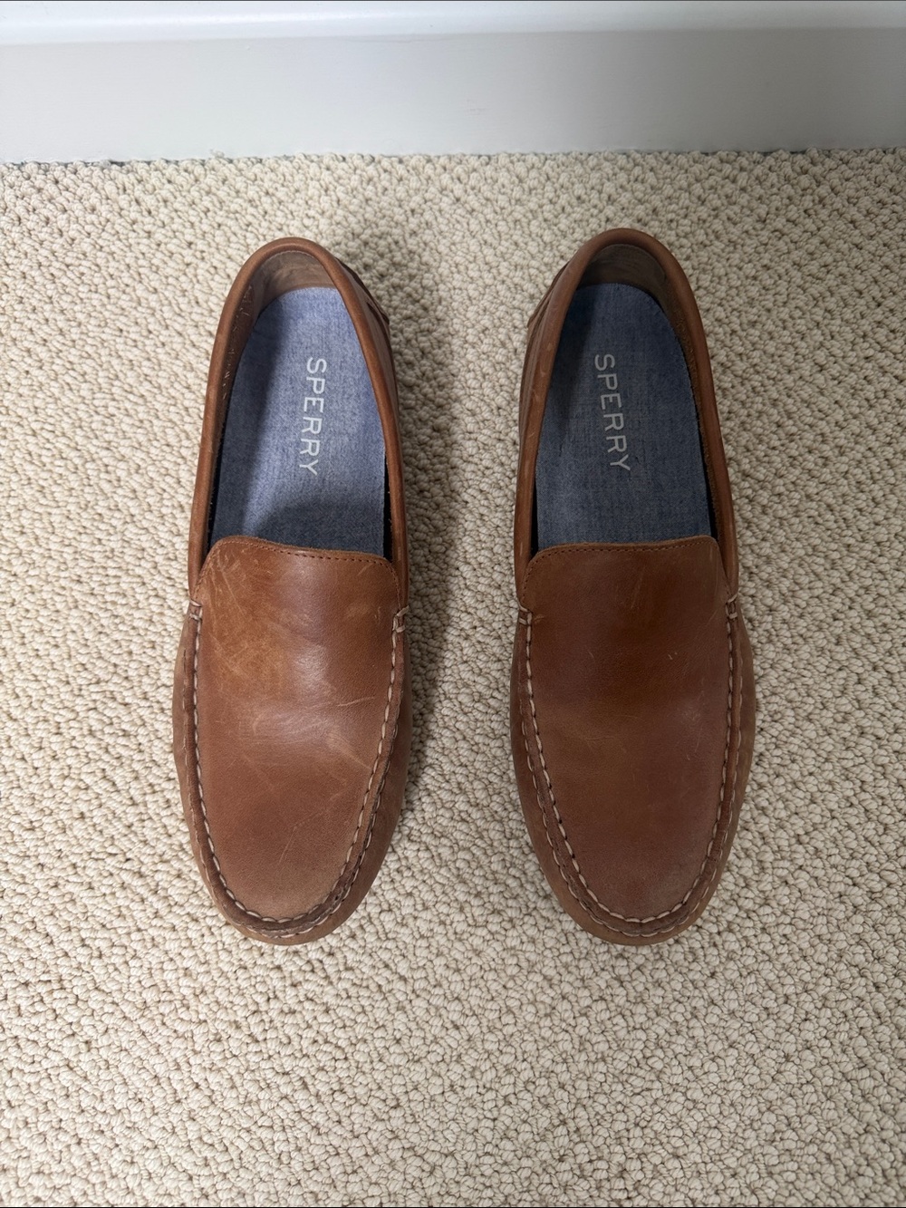 Sperry Tan Leather Slip-On Moccasins